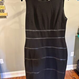 Kasper Black Textured Midi Dress
